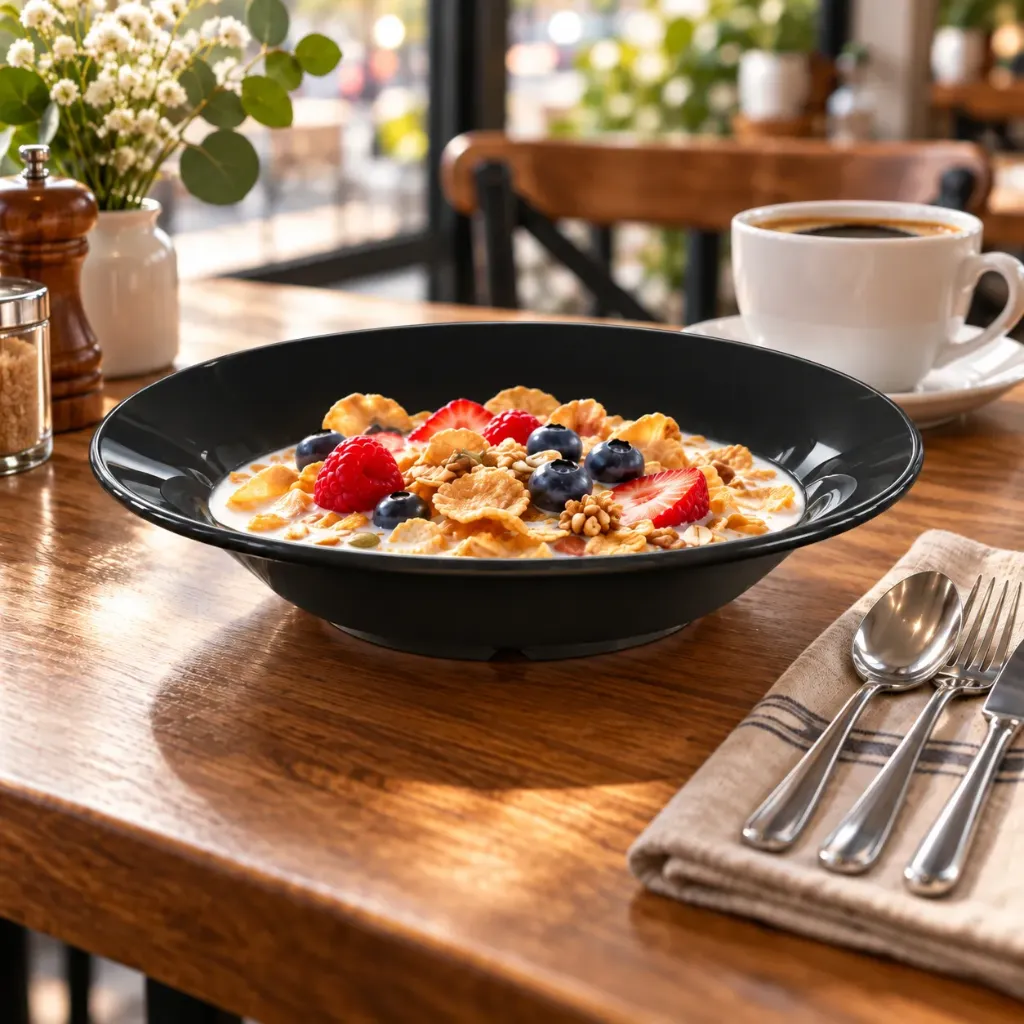 [EL-B952-BK] EL-B952 Essentials 9.5" x 2" Round Pasta Bowl 30oz (Black)