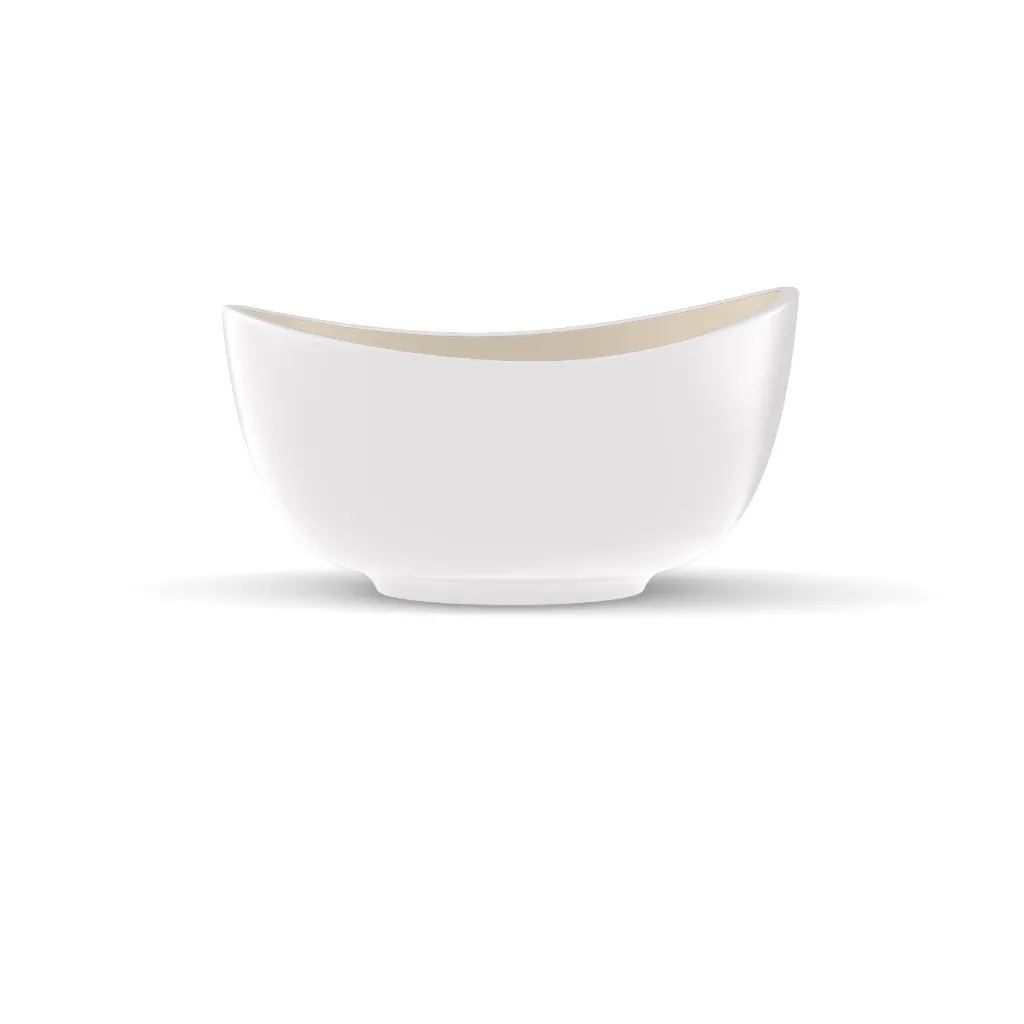 [PS-B63-WHSS] PS-B63 pur&simpl 6" x 3" Tazón Redondo (Exterior Blanco / Interior Sandshell)