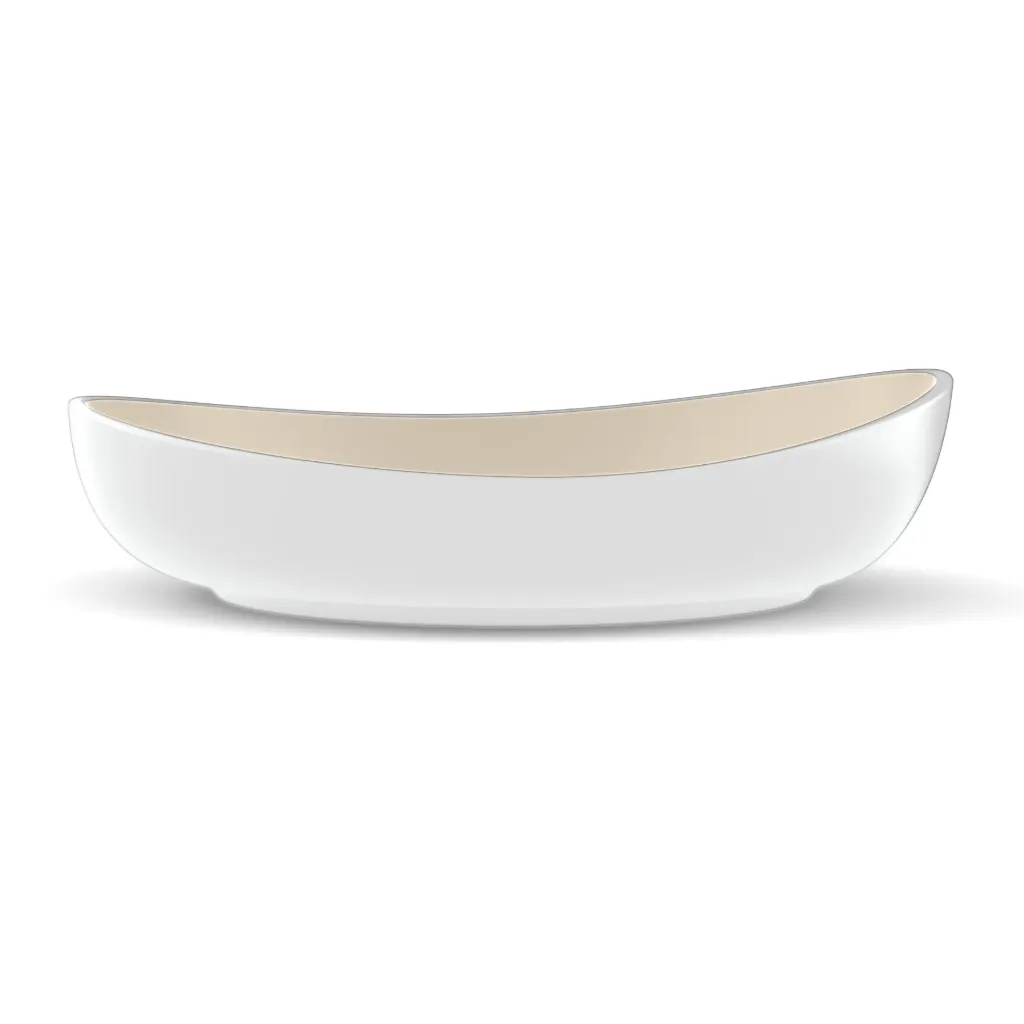 [PS-B925-WHSS] PS-B925 pur&simpl 9.25" x 2.25" Round Pasta Bowl (White Exterior / Sandshell Interior)