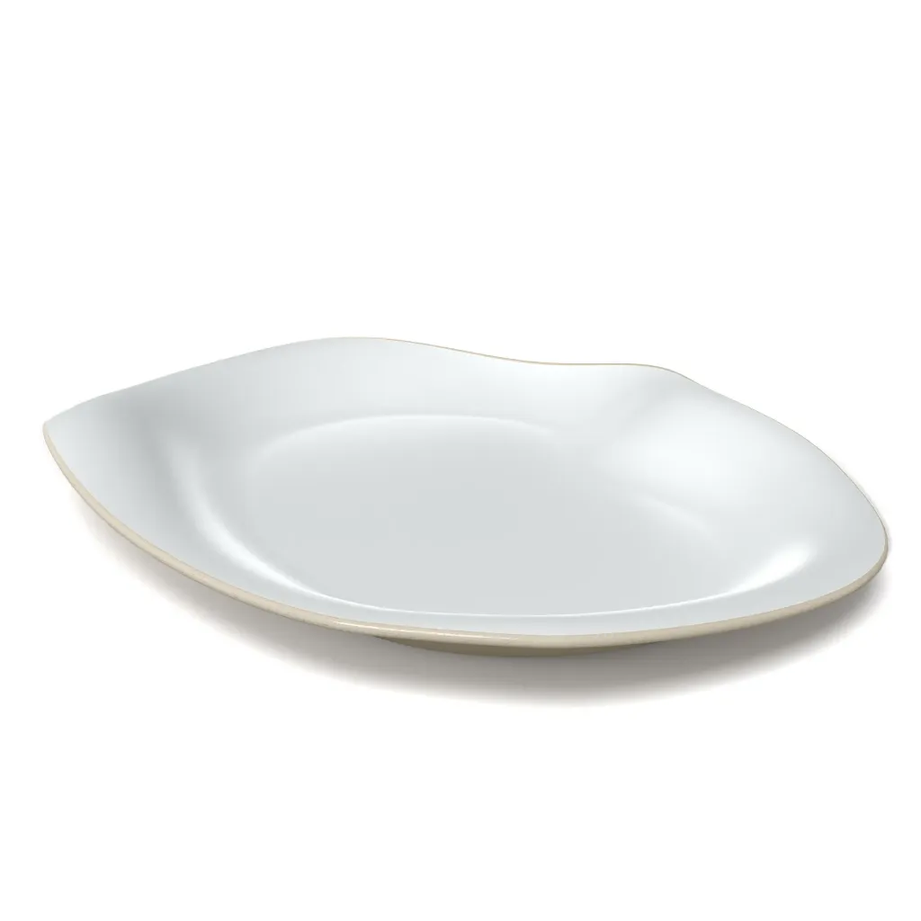 [MR-S1411-SSWH] MR-S1411 Miramar 14.5" x 11" x 1.5" Plato Ovalado Deslizante (Sandshell Exterior / White Interior)